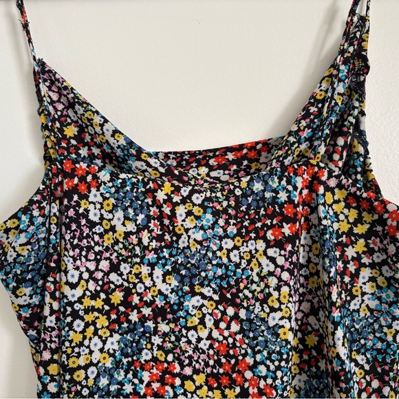 Row A ditsy floral cowlneck spaghetti strap mini dress Great for hot days. Sz XL - Picture 2 of 6
